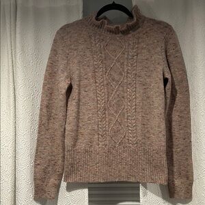 LC Lauren Conrad Multicolor Knit Ruffled Turtleneck Sweater